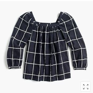 JCrew Petite Penny Windowpane Top